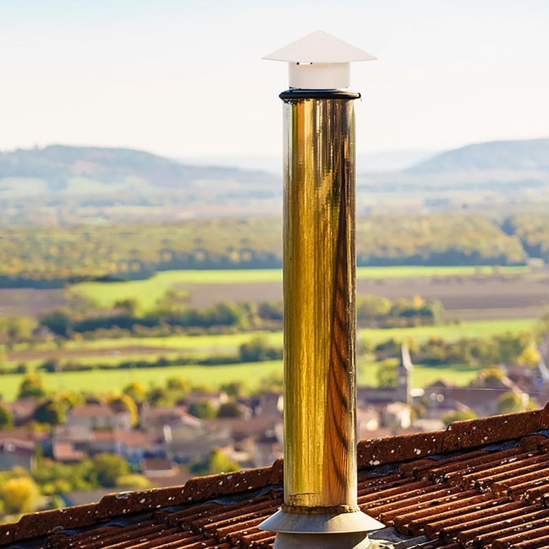 Uonlytech Rainproof Chimney Cap 5.9X5.9 Inch PVC Smokestack Funnel Protector Cover for Outdoor Weather Protection Against Rain Snow Wind - Image 5